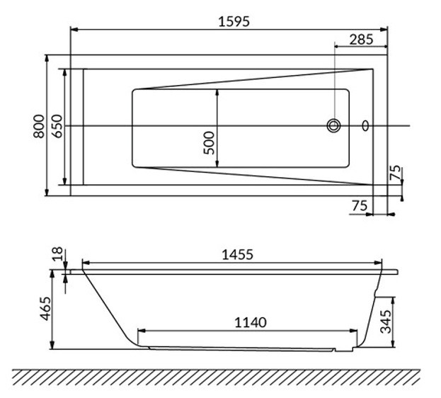 Акриловая ванна Whitecross Wave Slim 160x80