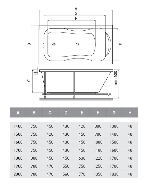 Акриловая ванна Relisan Xenia 200x90