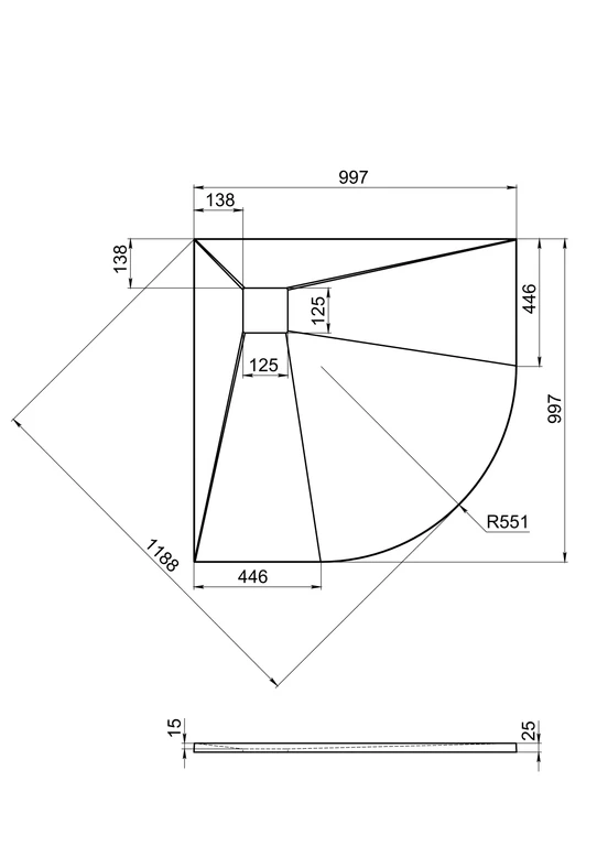 Душевой поддон Good Door Essentia R 100x100 белый ЛП00186