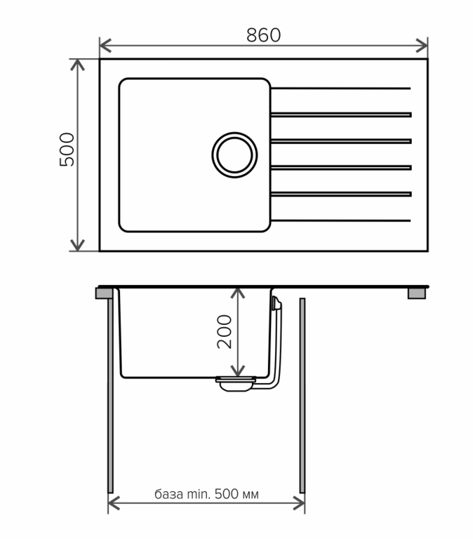 Мойка для кухни Tolero Twist TTS-860 черная