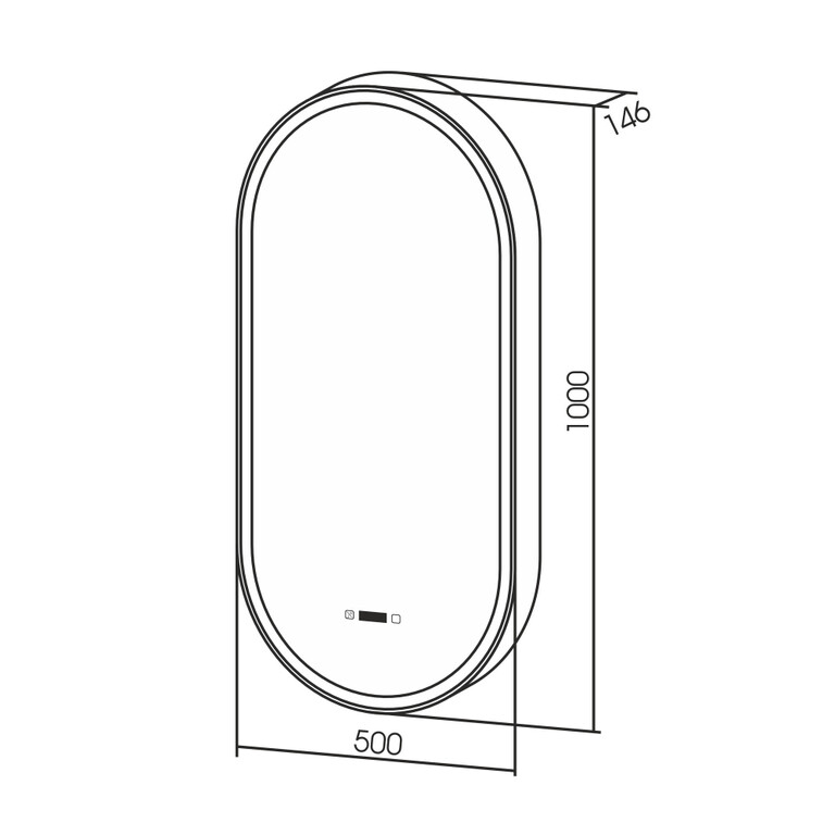 Зеркальный шкаф Abber Kontur AG6339SWHB 50x100